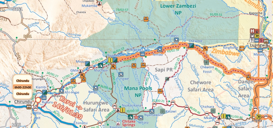Zimbabwe Self-drive guide book map sample