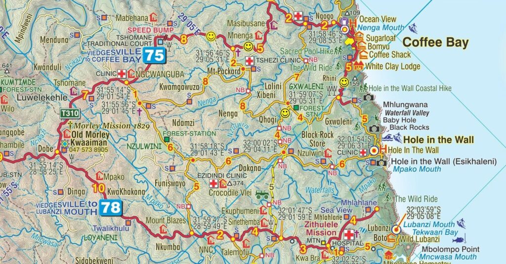 Slingsby Wild Coast Map sample / The Wild Coast Touring Digital Map